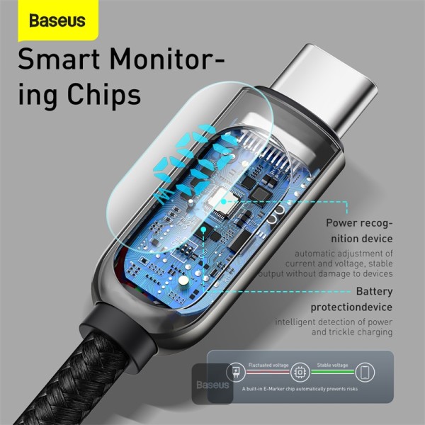 Baseus Display Fast Charging Data Cable Type-C to Type-C 100W