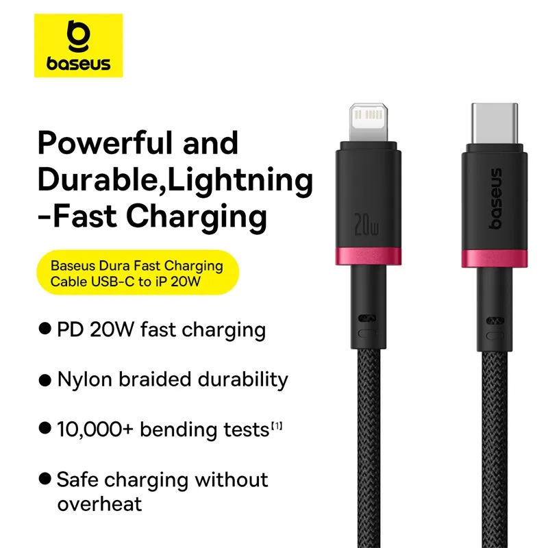 Baseus PD 20W Dura Series Fast Charging Cable Type-C to Lightning 1m