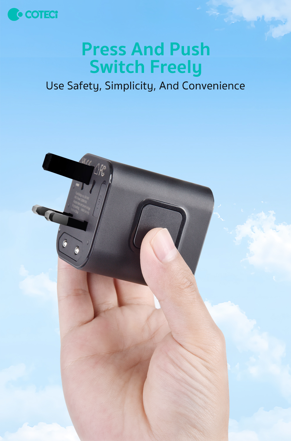 COTECi Universal Travel Converter Plug