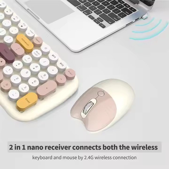 Coteci 84023 Dual-Mode Wireless Keyboard and Mouse Set