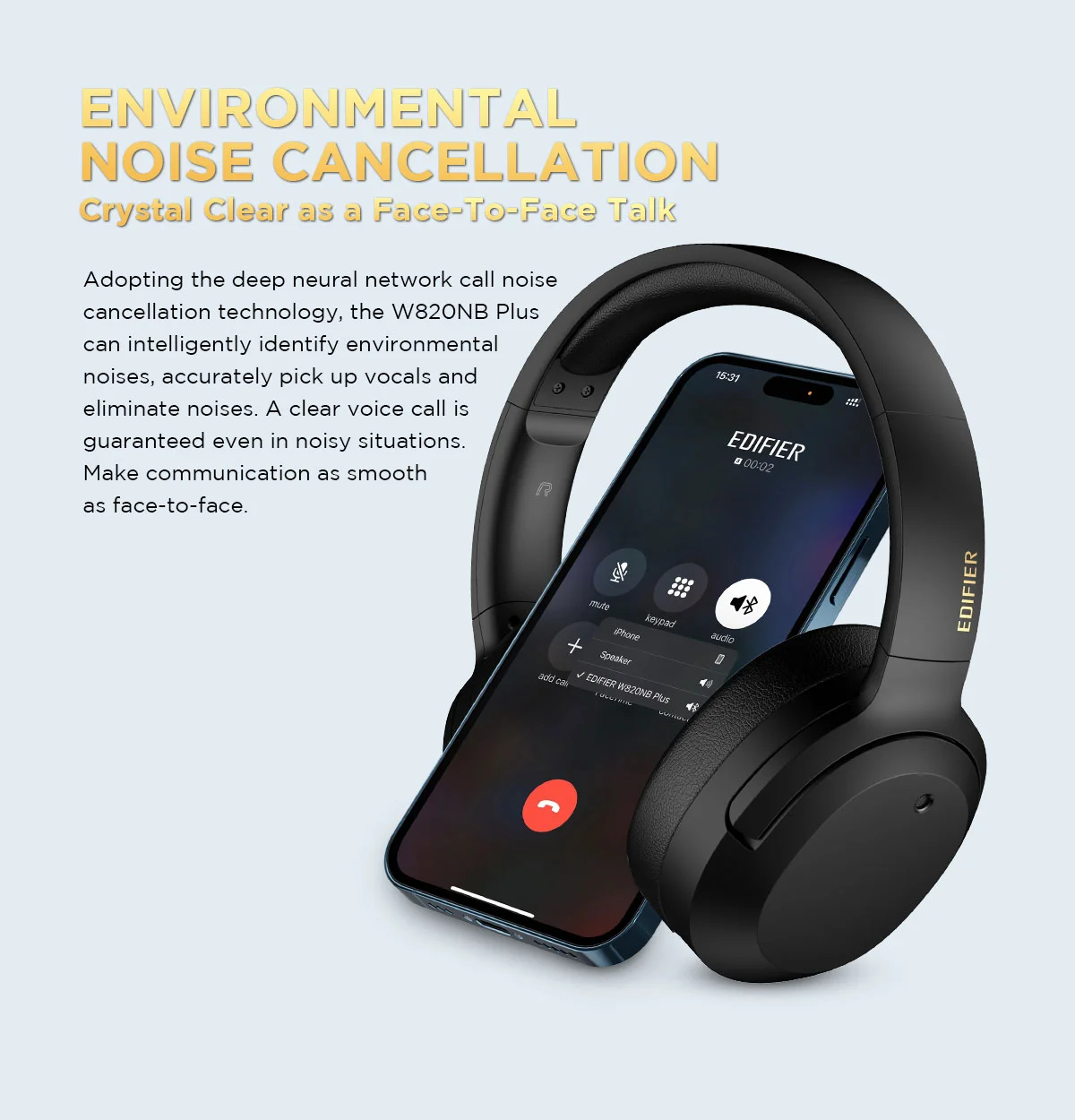 Edifier W820NB Plus ANC Headphone LDAC Hi-Res Audio