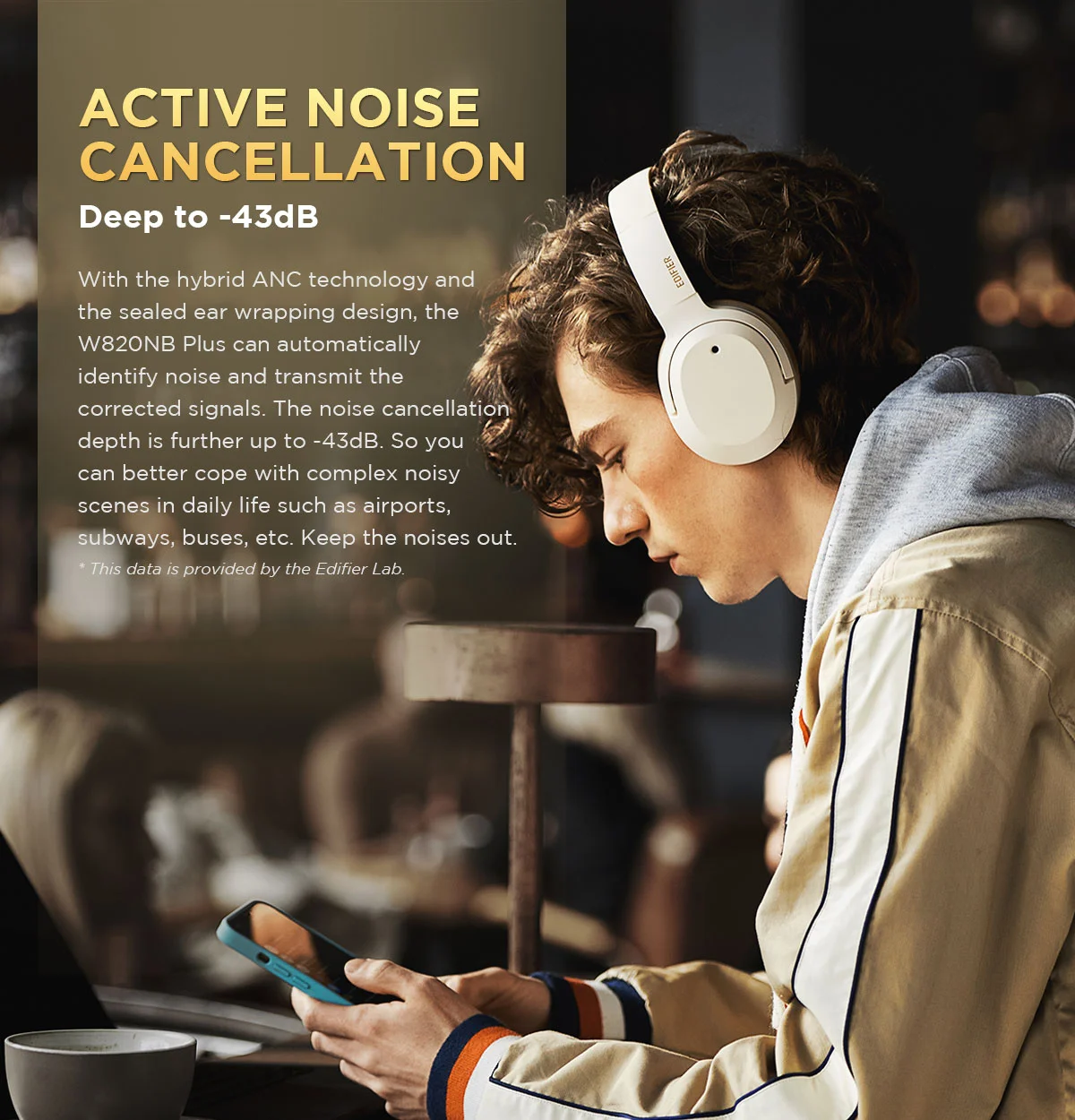 Edifier W820NB Plus ANC Headphone LDAC Hi-Res Audio