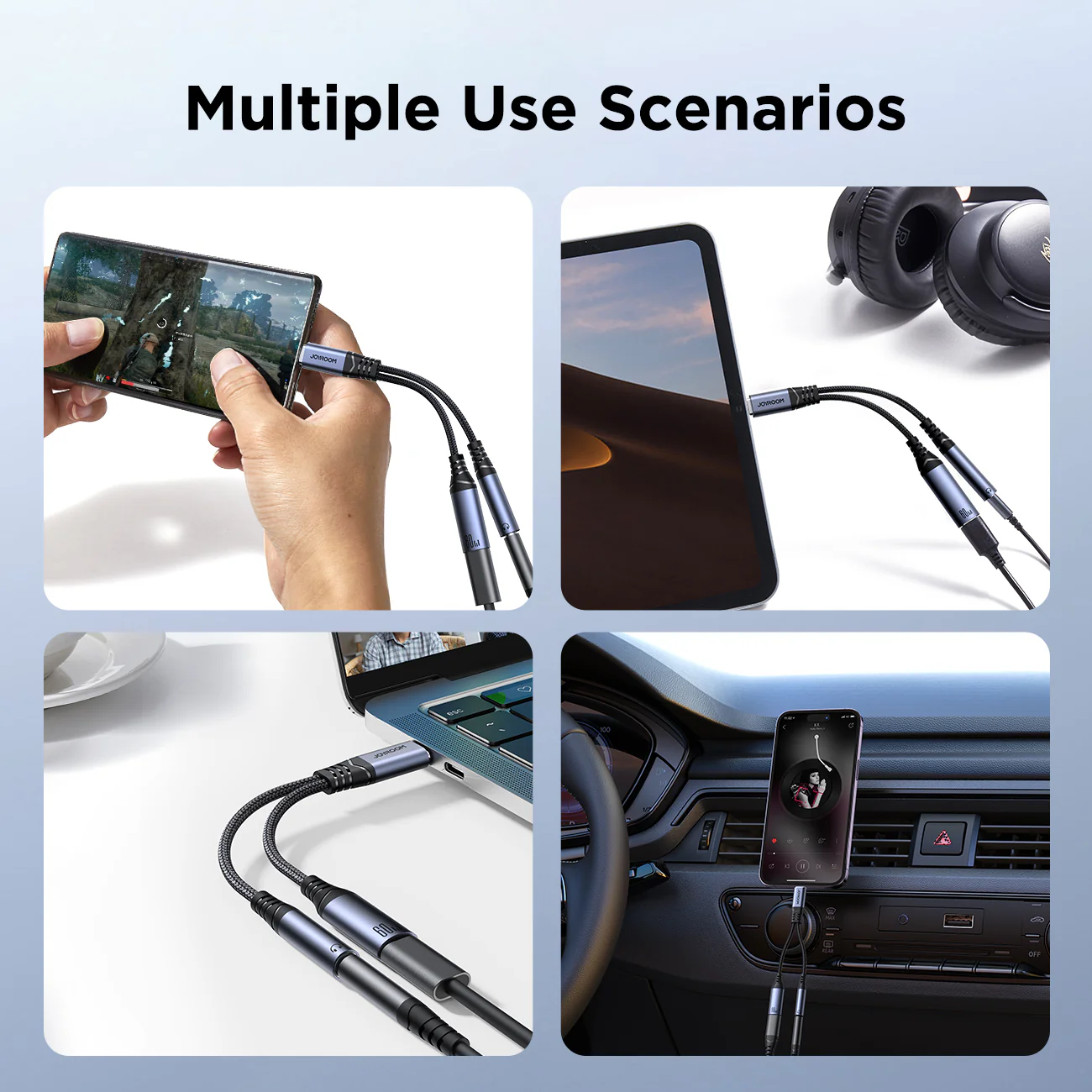 Joyroom SY-C02 2-in-1 DAC Adapter Type-C to Type-C & 3.5mm Mini Jack