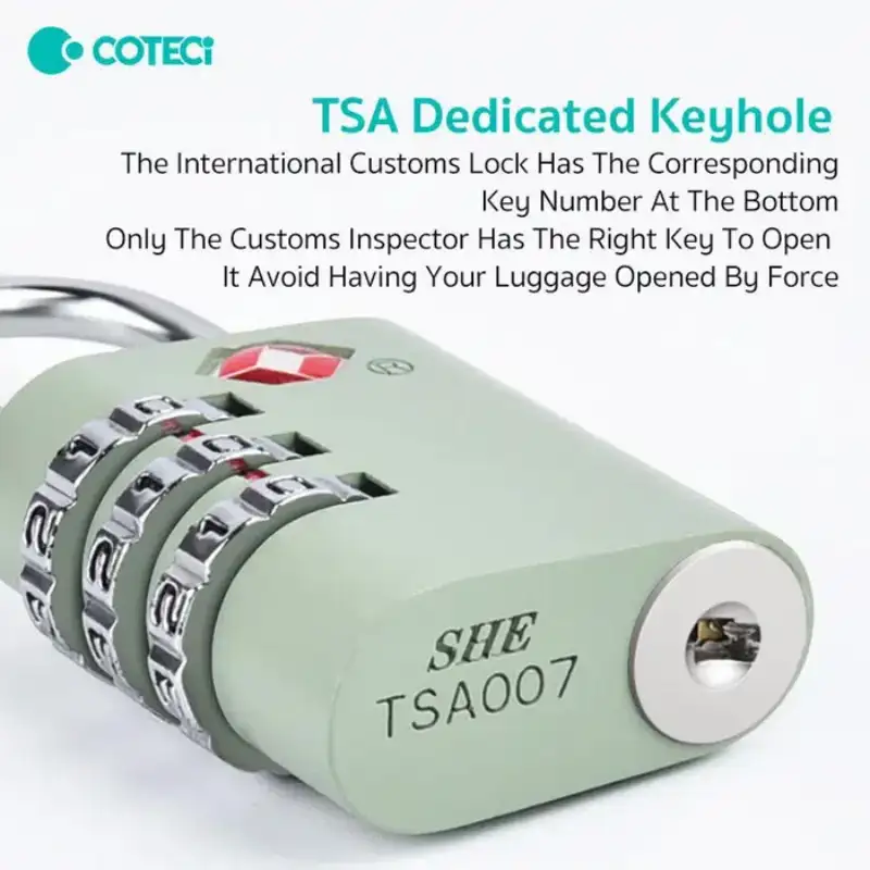 СОТЕСі Zinc Alloy TSA Lock 3 Digit Combination Code Lock TR-001
