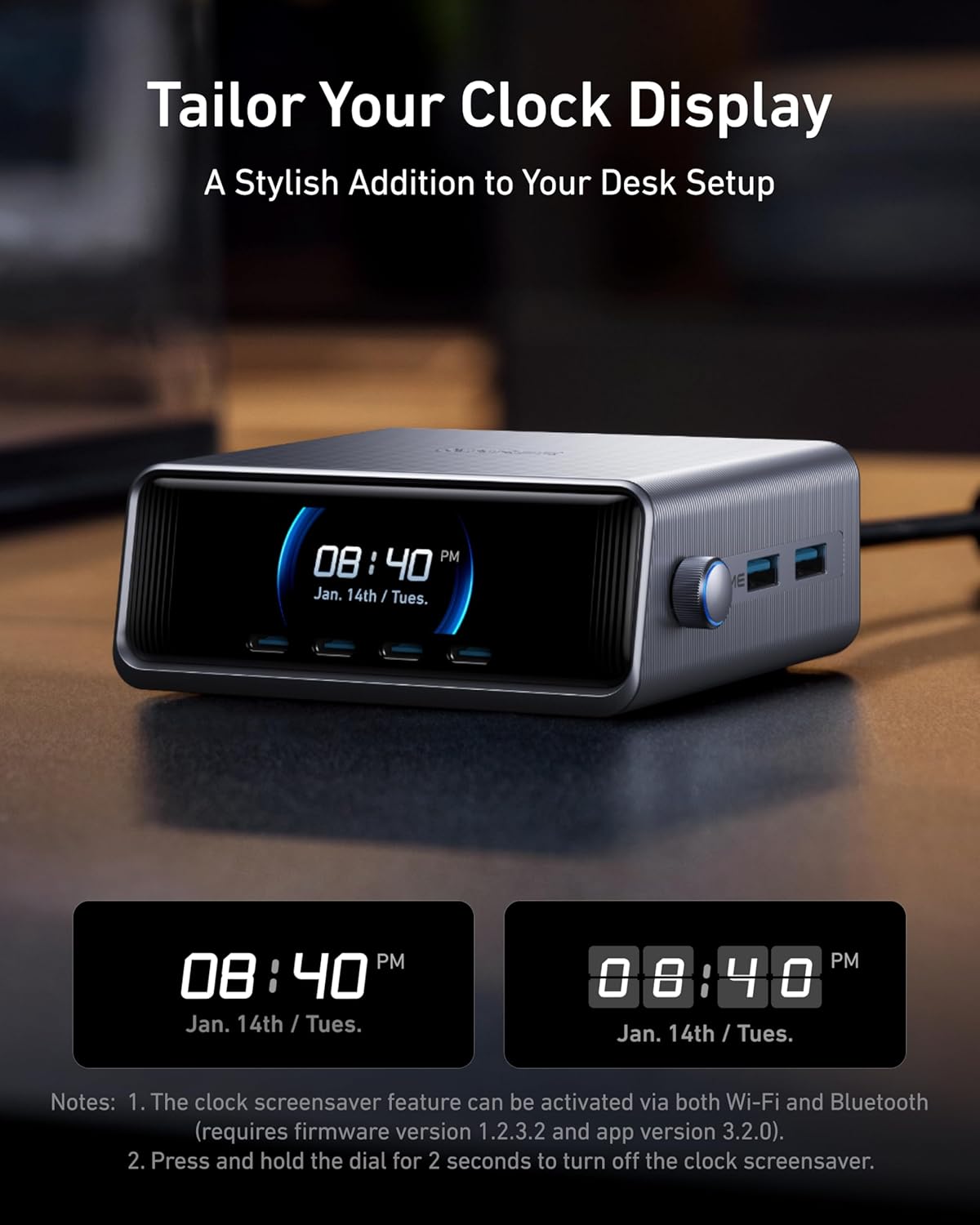 Anker Prime 250W GaN USB-C Charging Station 6-Port with LCD Display (A2345)
