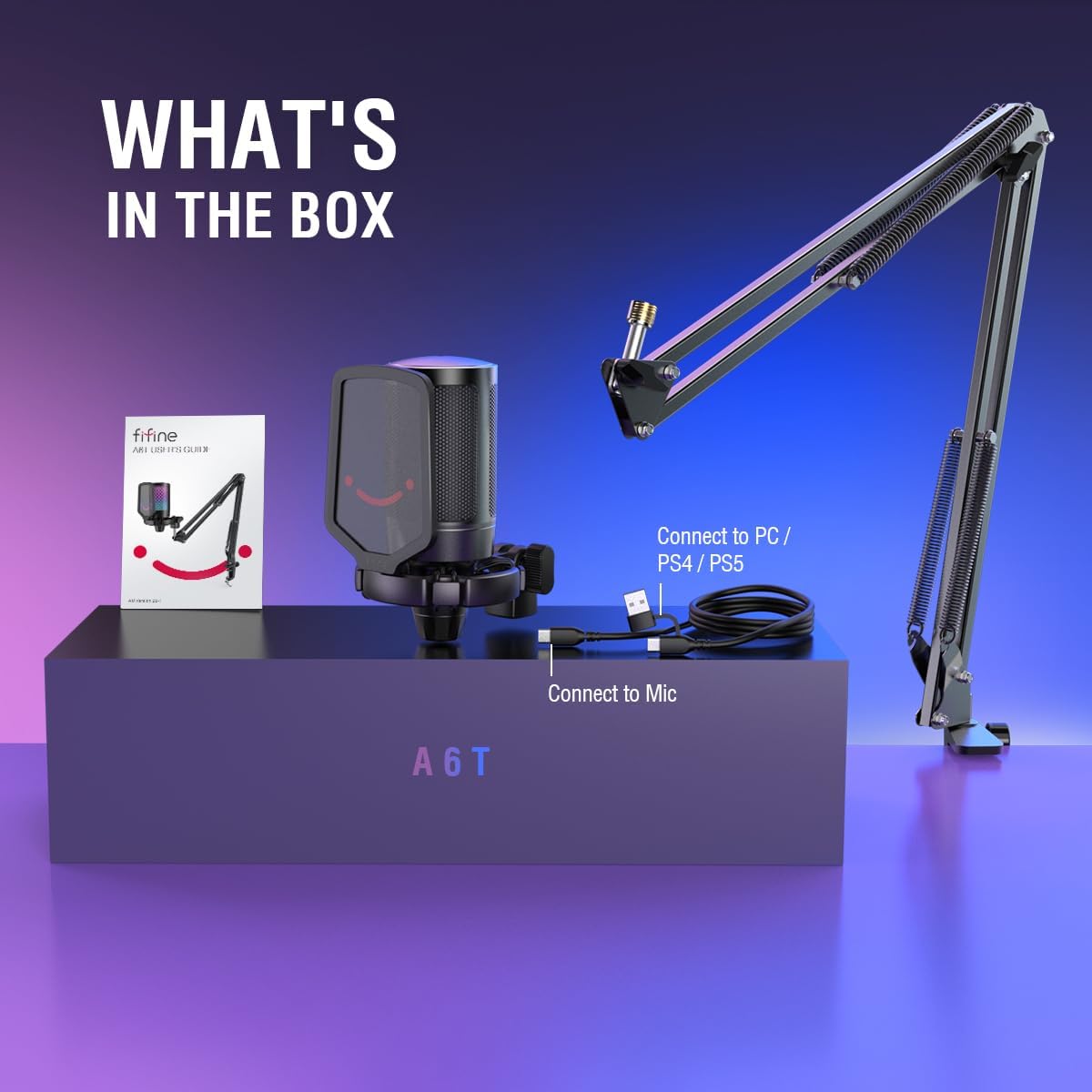 FIFINE AMPLIGAME A6T Gaming PC USB Microphone