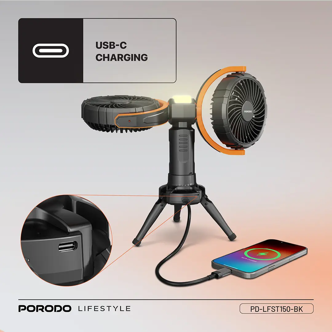 Porodo Lifestyle Dual-Head Oscillating Fan