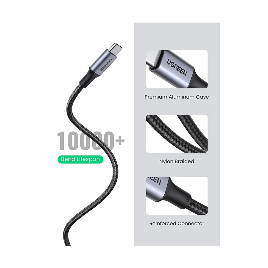 UGREEN 70427 PD Fast Charging Cable 5A Max Black 1m