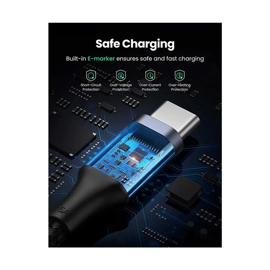 UGREEN 70427 PD Fast Charging Cable 5A Max Black 1m