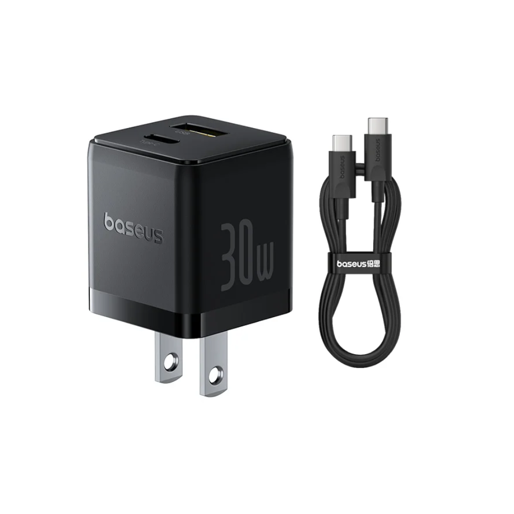 Baseus Charger Set Palm Series 30W Dual Output PD Fast Charger 1X USb 1x Type-c With 60W Type-c cable (1) Baseus Charger Set Palm Series 30W Dual Output PD Fast Charger 1X USb 1x Type-c With 60W Type-c cable