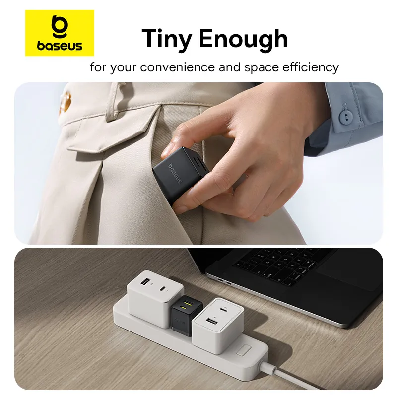 Baseus Charger Set Palm Series 30W Dual Output PD Fast Charger 1X USb 1x Type-c With 60W Type-c cable