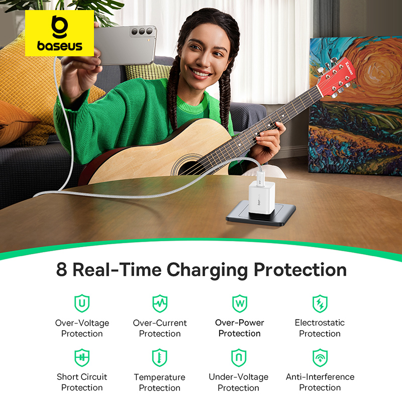 Baseus GaN5 Fast Charger mini 1C 25W With 1M USB-C to USB-C Cable