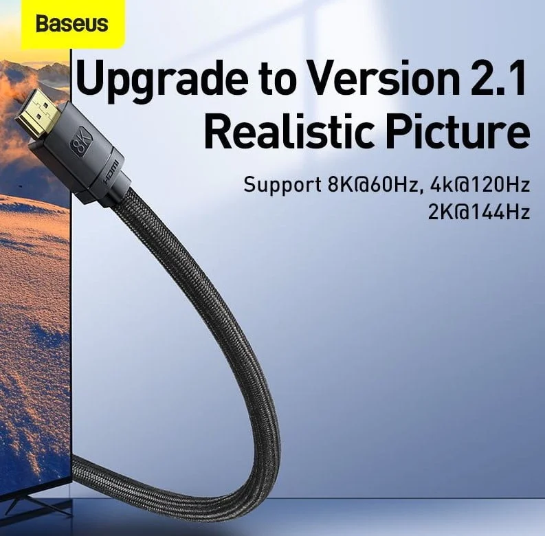 Baseus High Definition Series HDMI 8K to HDMI 8K Adapter Cable (2 Meter)