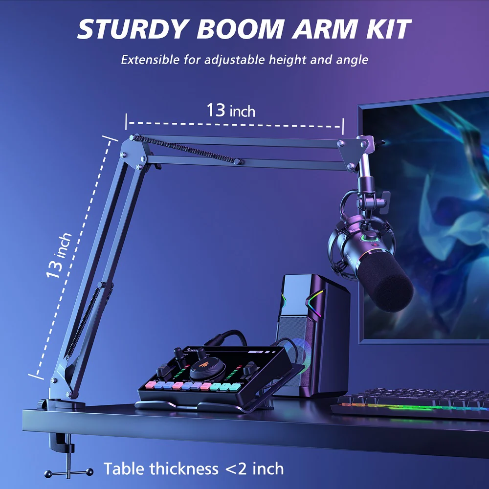 MAONO PD200XS USB/XLR Dynamic Microphone Set with Boom Arm