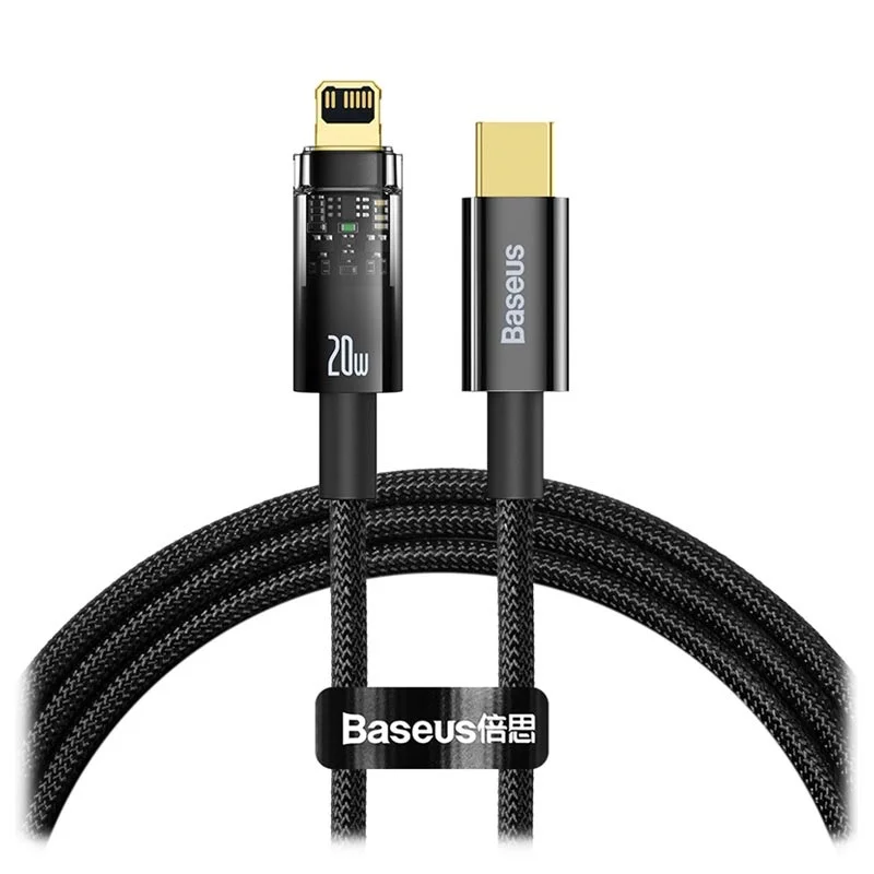 Baseus 20W Explorer Series Auto Power-Off Type-C to iPhone Fast Charging Data Cable (2) Baseus 20W Explorer Series Auto Power-Off Type-C to iPhone Fast Charging Data Cable