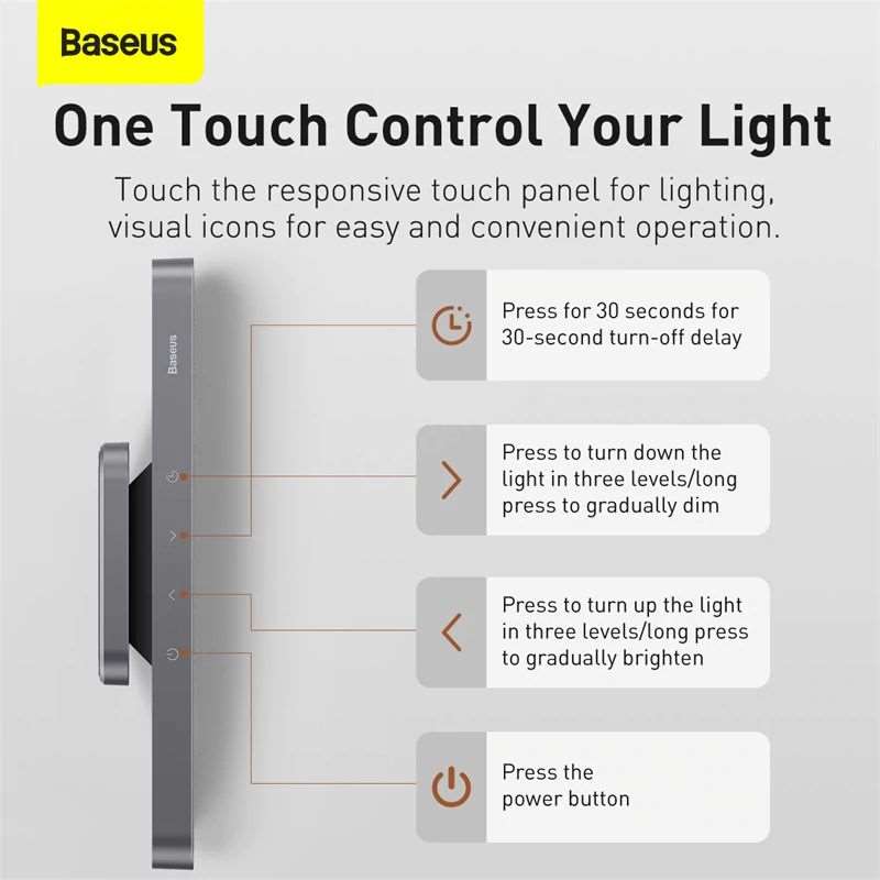 Baseus Magnetic Table Lamp Hanging Wireless Touch LED Desk Lamp