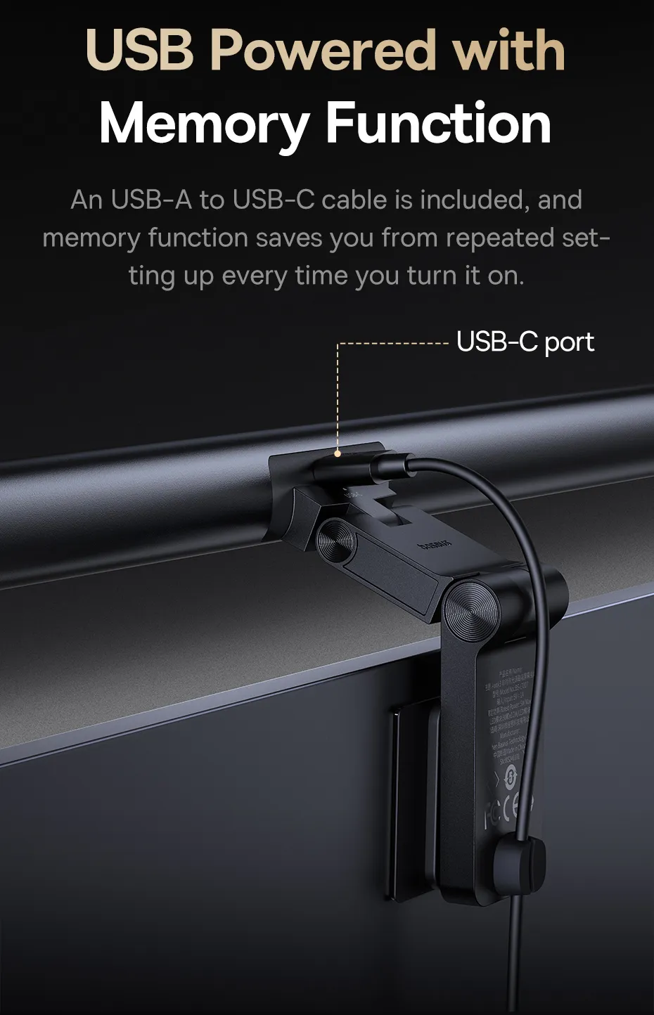 Baseus i-wok3 Asymmetric Light Source Magnetic Screenbar Hanging Light (2024 Version)