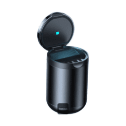 BASEUS Premium 2 Series Car Ashtray Aluminum Alloy Waterproof Car Ashtray Built-in LED Light – Black