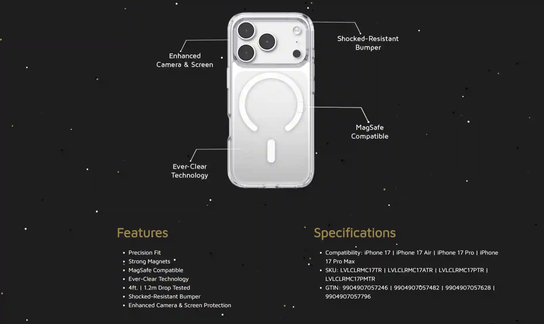 Levelo Clara MagSafe Clear Case for iPhone 17 Series