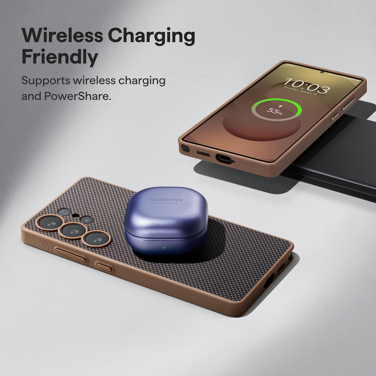 PITAKA PinButton Case for Samsung Galaxy S25 Ultra – Black/Gold