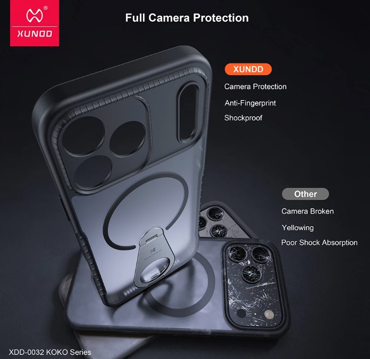 Xundd Magnetic Kickstand Case for iPhone 17 Pro Max, 17 Pro & 17 Air – Shockproof Protective Cover