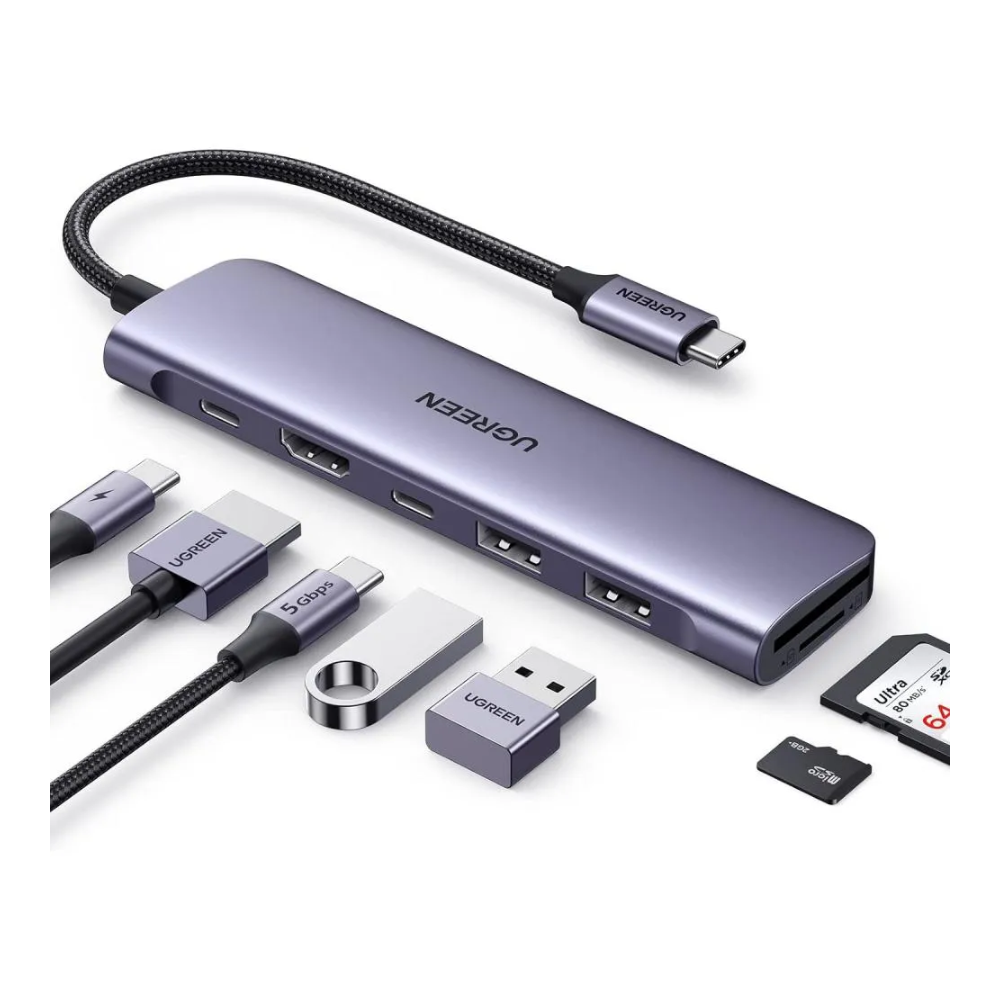 UGREEN-7-in-1-USB-C-Hub-5-Gbps-with-4K-HDMI-100W-Power-Delivery UGREEN 7-in-1 USB C Hub 5 Gbps with 4K HDMI 100W Power Delivery