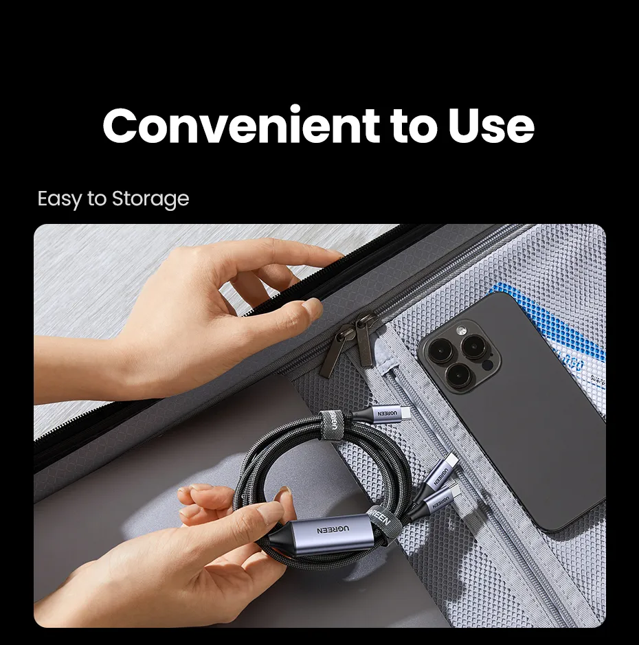 UGREEN US561 2-in-1 Universal 100W PD Type-C Fast Charging Cable (1.5m) | 35087