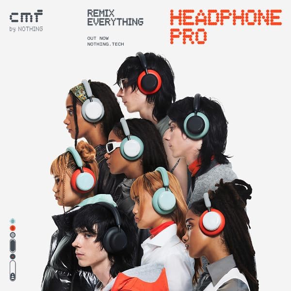 CMF Headphone Pro By Nothing With Energy Slider Up to 100 Hours of Battery Life