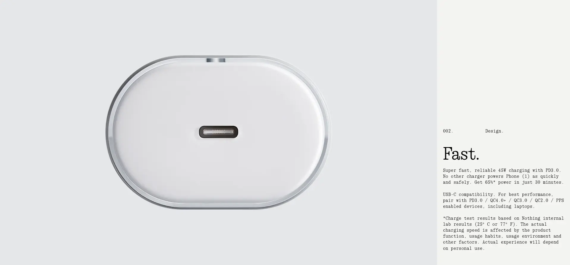 Nothing 45W Super Fast Type-C Charging Adapter