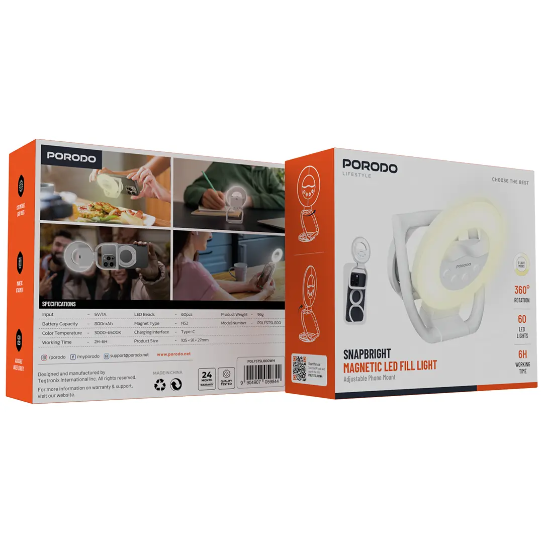 Porodo Lifestyle Snapbright Magnetic LED Fill Light