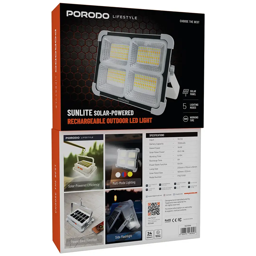 Porodo Lifestyle Sunlite Solar LED Light