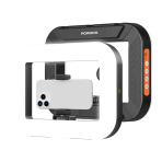Porodo Lifestyle Vlogging Camera and Phone Light with Handheld Ring Holder, Desktop Support, and Phone Clip