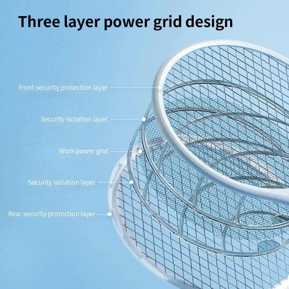 Qualitell E3 Electric Mosquito Swatter – Powerful Bug Zapper