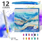 12 colors acrylic marker pen set