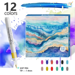 12 colors acrylic marker pen set