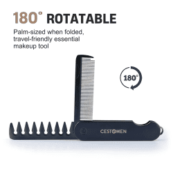 Folding salon hair comb tool