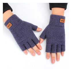 Men’s Fingerless Winter Gloves – Warm Knitted Half Gloves