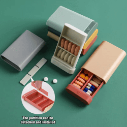 Weekly medicine storage box pill organizer