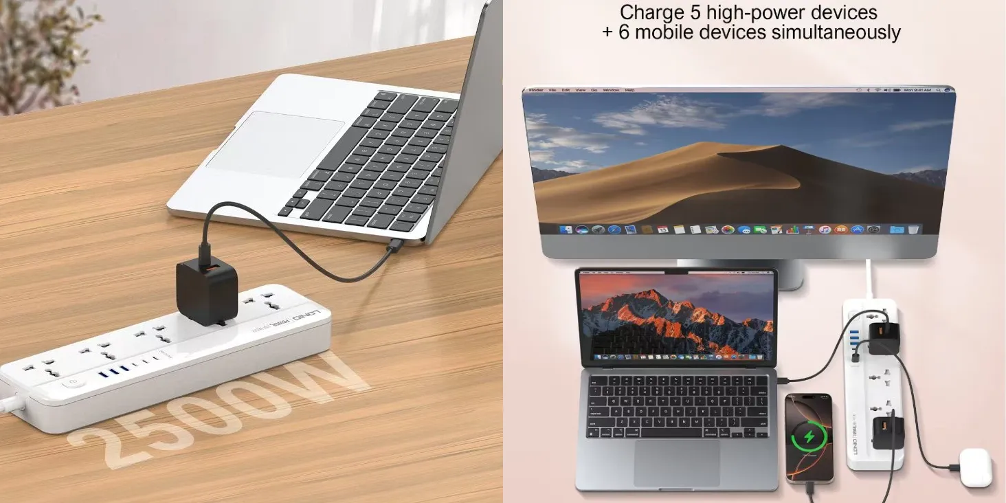 LDNIO SC5614C 2500W universal power strip with 6 USB ports in Bangladesh