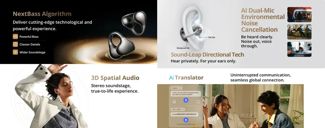 Realme OWS Earphones Buds Clip lightweight titanium fit design for workouts and daily commuting