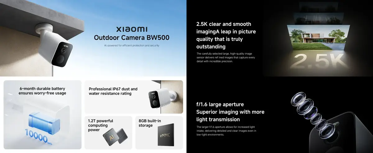 Xiaomi Outdoor Camera BW500 full color night vision for Bangladesh homes