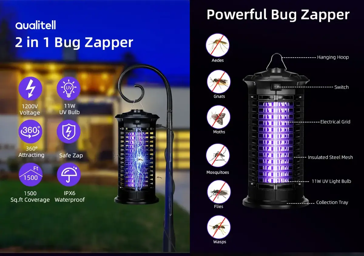 XIAOMI Qualitell D3 4200V electric mosquito zapper lamp with UV light in Bangladesh