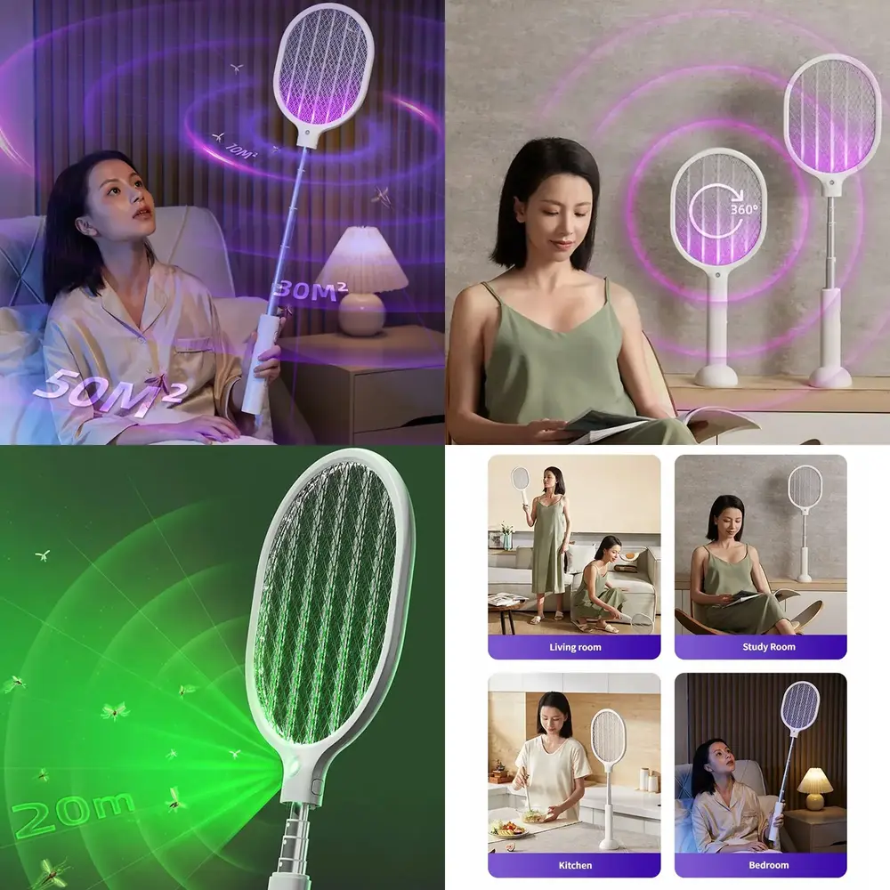 XIAOMI Qualitell L1 rechargeable electric mosquito bat with UV purple light in Bangladesh