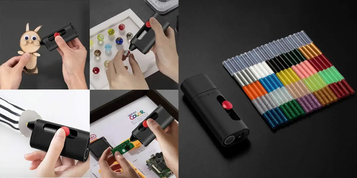 Xiaomi WOWSTICK Mini Hot Glue Gun with Type-C charging and safety lock for precise glue application