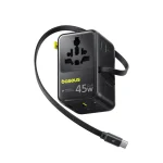 Baseus PicoGo AG11 45W GaN Universal Travel Adapter 6-in-1 with Retractable Cable