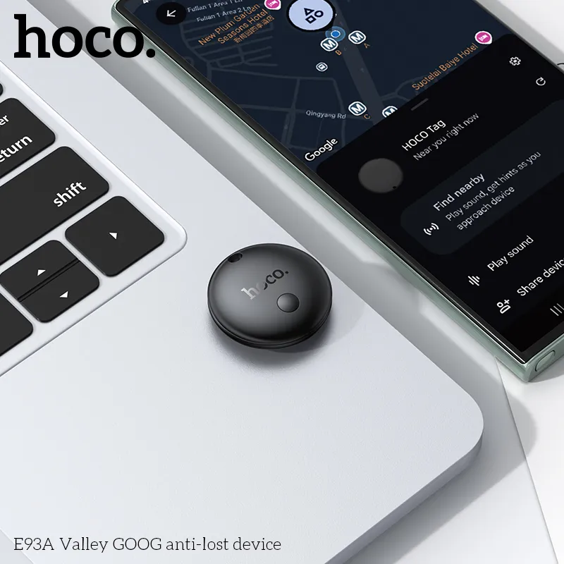 HOCO Anti-Lost Smart Tag E93A compact Bluetooth tracking device for keys wallet and bags