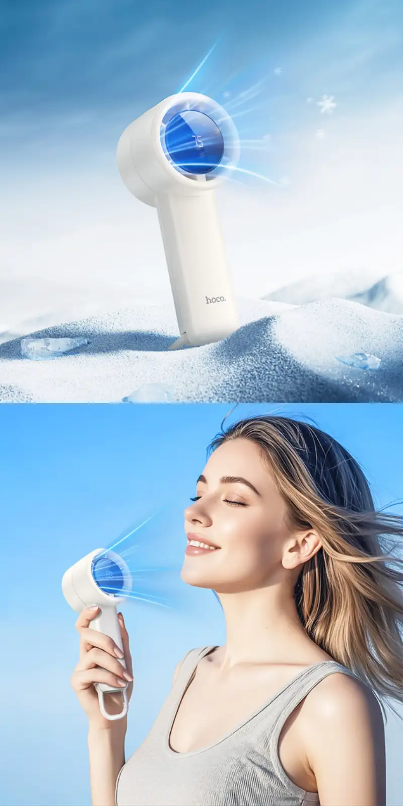 Hoco Hand Fan HX63 lightweight and rechargeable, perfect for travel, office, and outdoor use in Bangladesh.