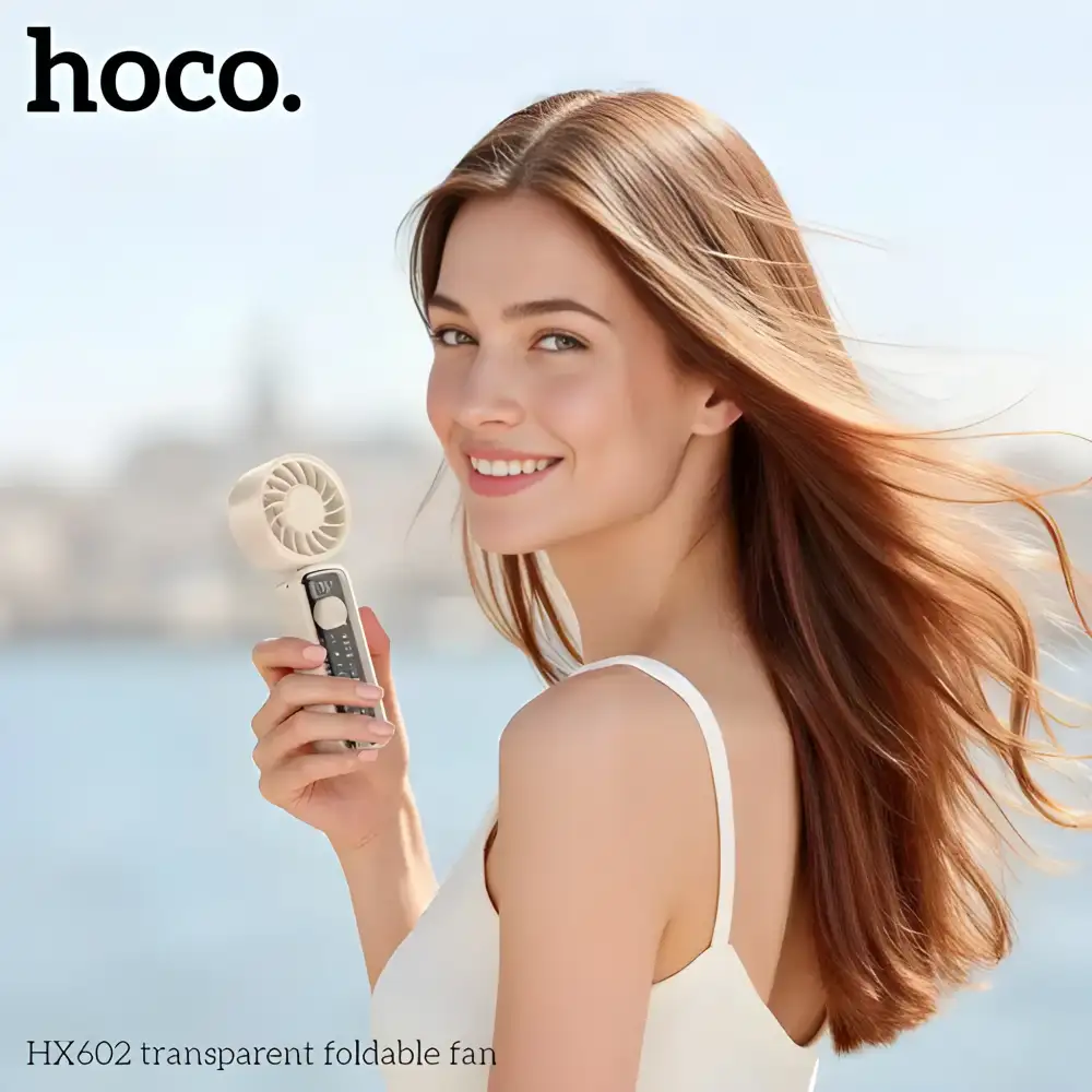 HOCO HX602 portable folding fan compact design Gears Wheel Bangladesh