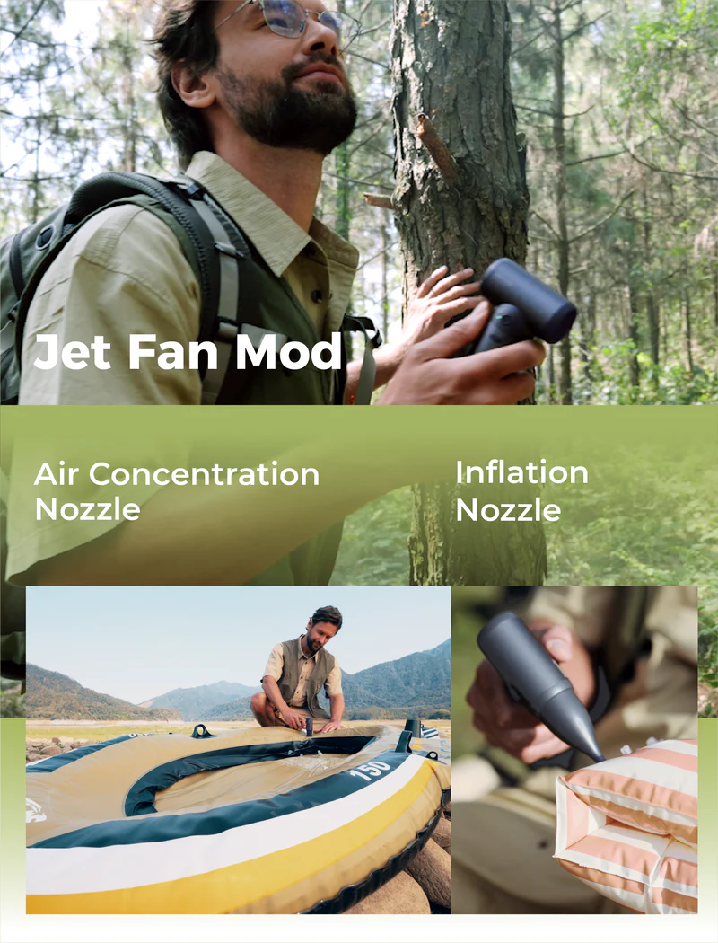 Aecooly CamperKit Jet Fan Pack mini portable fan with turbo airflow and long battery backup
