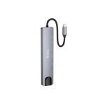 Hoco 8 in 1 docking hub DUP09 with USB 3.0 ports and PD charging for MacBook and Windows laptops